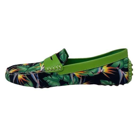 Loudmouth 10.5 Men’s Logan Driving Loafers Leather Bora Tropical Botanical NIB - Picture 5 of 14